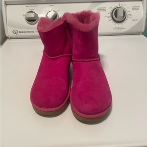 UGG Womens Pink Mini Bailey Bow II Boots